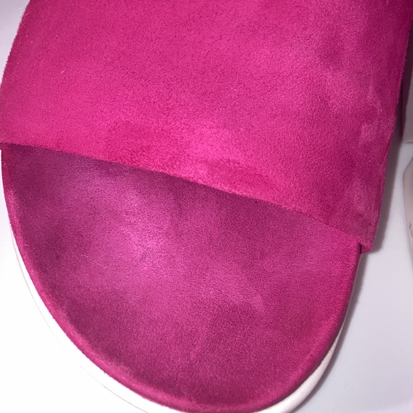 Stuart Weitzman Pink Suede Slides - Picture 5 of 8